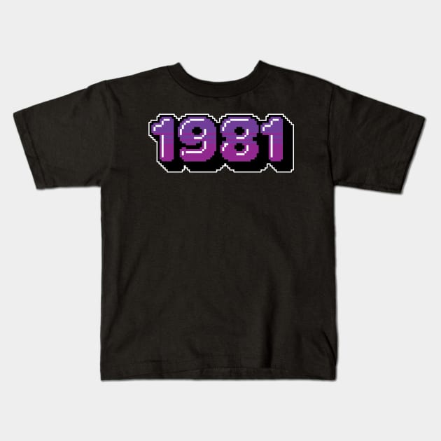 1981 Kids T-Shirt by wobblyfrogs